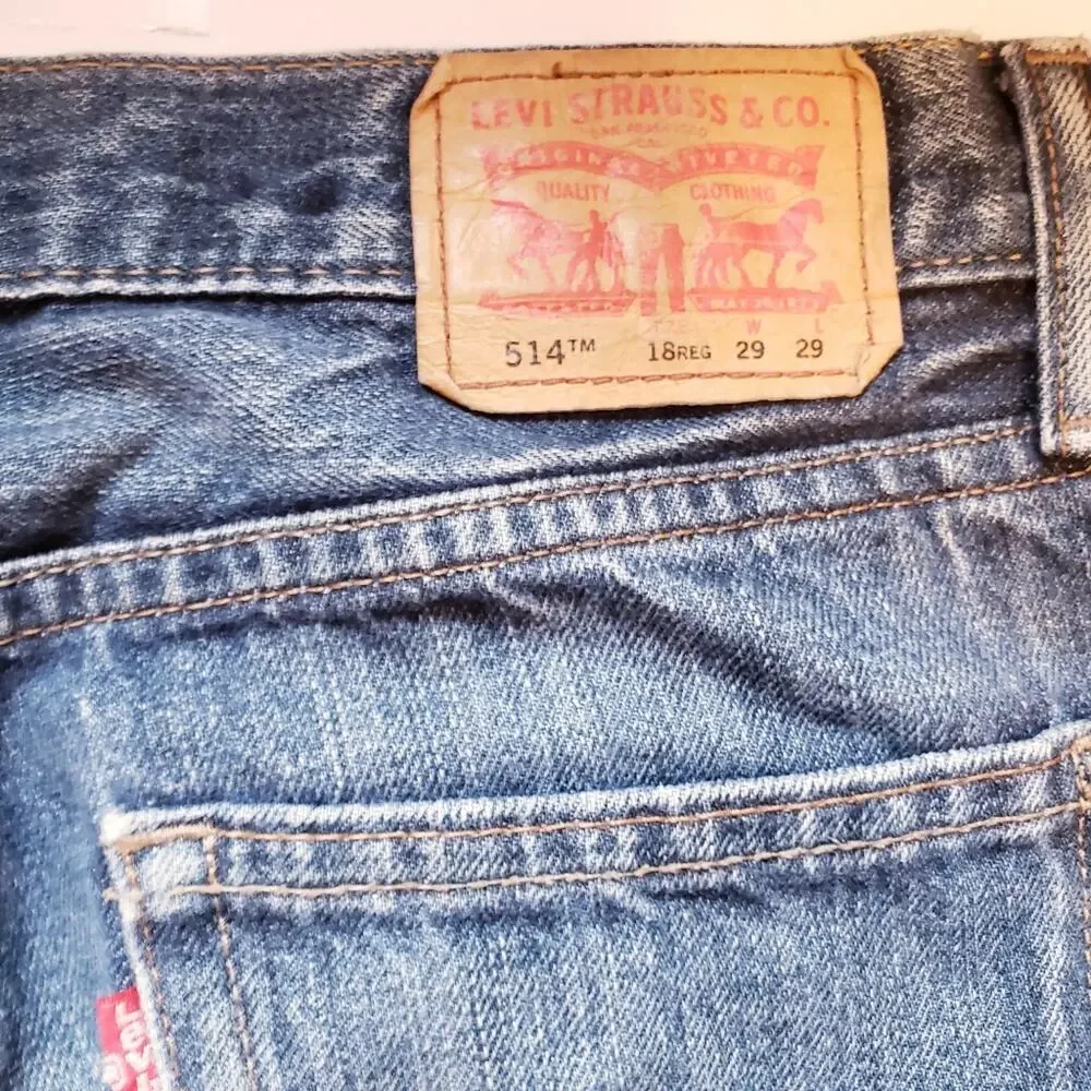 Levi's 514 Slim Straight Medium Wash Denim Jeans Size 18 Reg 29 x‎ 29